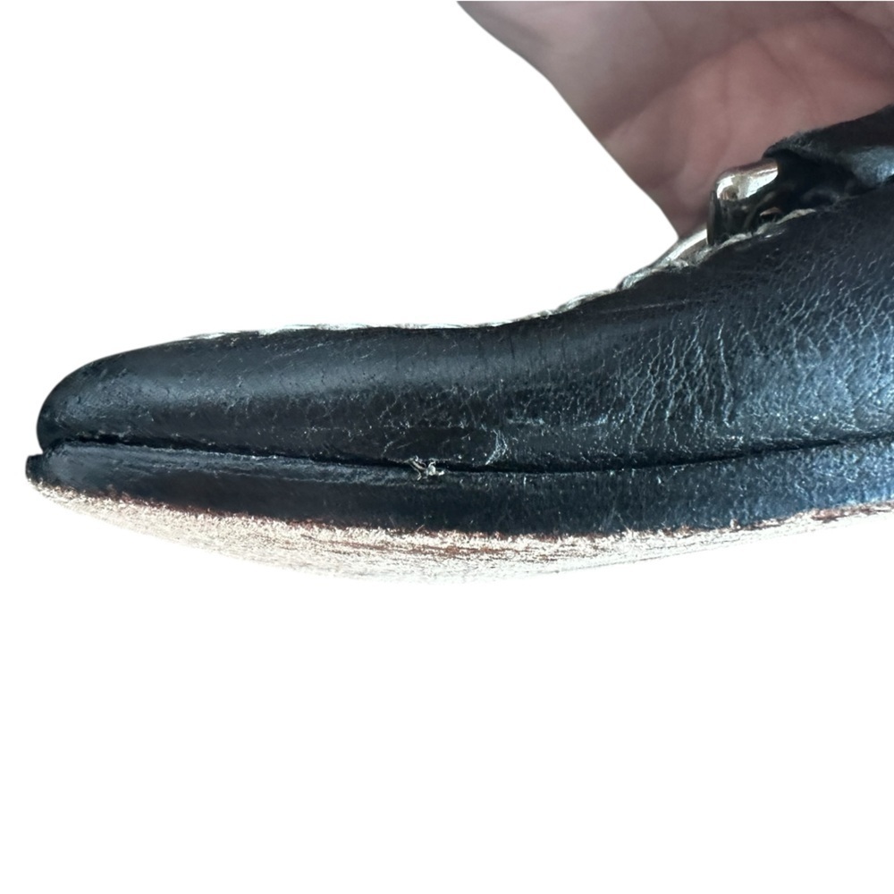 PRADA Black Leather Chain Link Loafer Moccasin Flats (35) - Picture 15 of 16